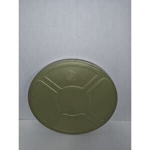 Vintage Goldberg Bros. Metal Film Reel Movie Storage Large Gold Green Canister